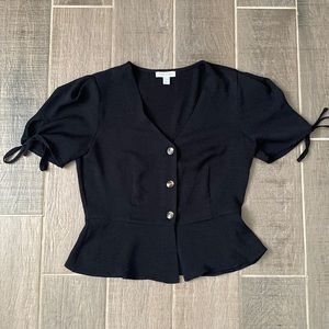 Black Button Top